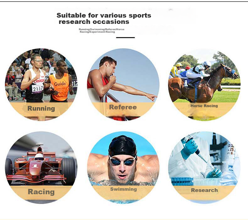 GEDUN Stopwatch Timer, Electronic Counter with 2 Rows And 10 Laps, Waterproof Sports Swimming Fitness Multi-Functional Timer for Competitions 8