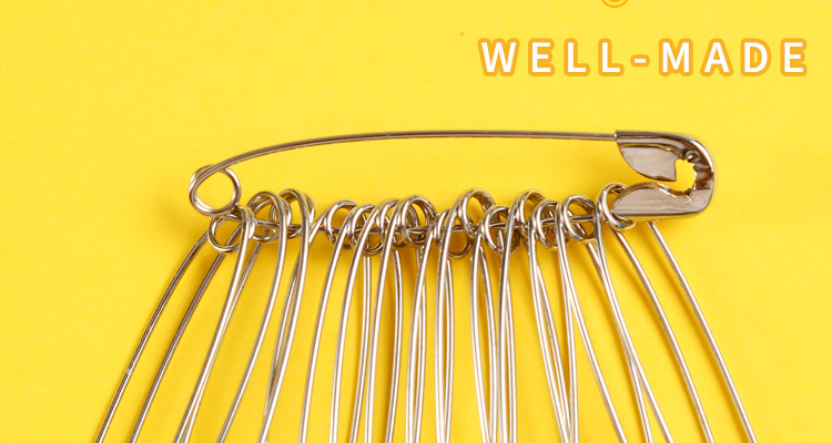 DiLe Premium Series, 26mm Silver Large Safety Pins, 300 Pieces/box, Children's Safety Bed Sheet And Duvet Cover Simple Pin Fasteners, Clothing Clips, Small Curved Pins, Paperclips, 2230 16