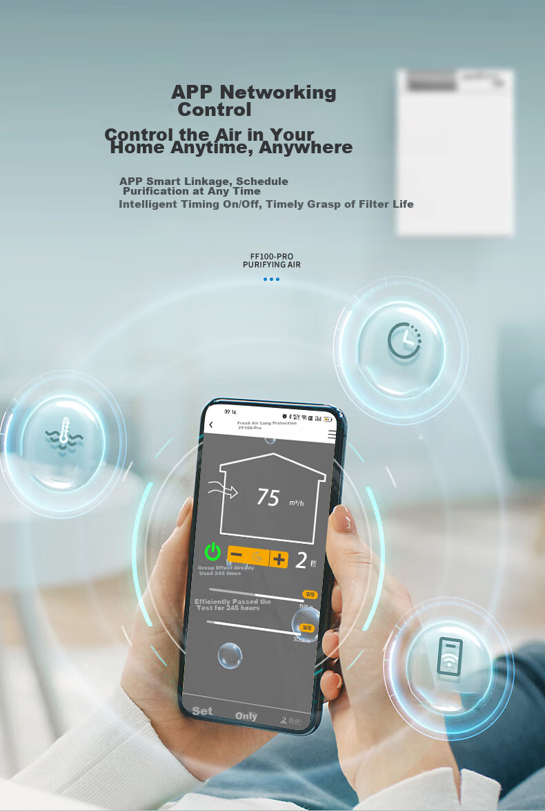 BROAD New Air System Wall-Mounted Fresh Air Machine for Home Use, Bidirectional Ventilation And Air Exchange with Full Heat Recovery, Removes Smog And Formaldehyde, Air Purification Companion to Air Conditioner FF100-Pro 12
