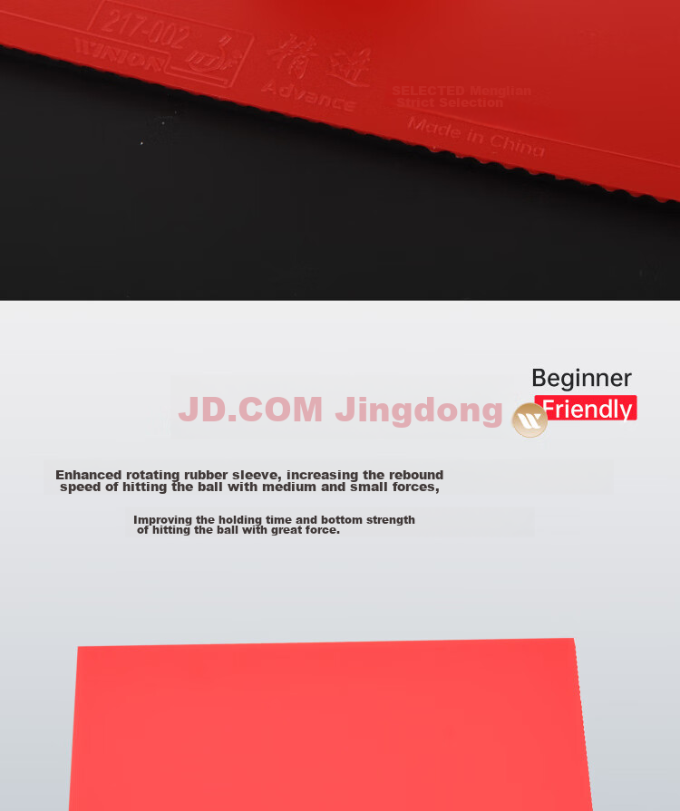 WINION Premium Table Tennis Racket Rubber, Advanced Rotating Anti-Grip Rubber, Sticky Inner Energy, Red Medium-Hard MAX 6