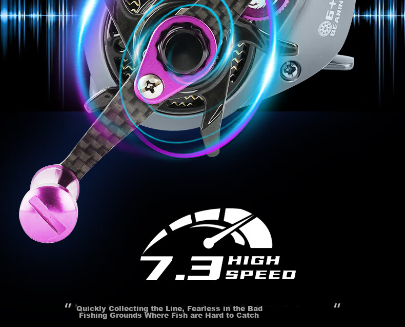Erciyuan Lure Water Drop Reel, Lightweight Micro-Fishing Line Reel, Long-Distance Casting Magnetic Brake Anti-Explosion Fishing Reel, Purple Dragon, Right-Handed 8