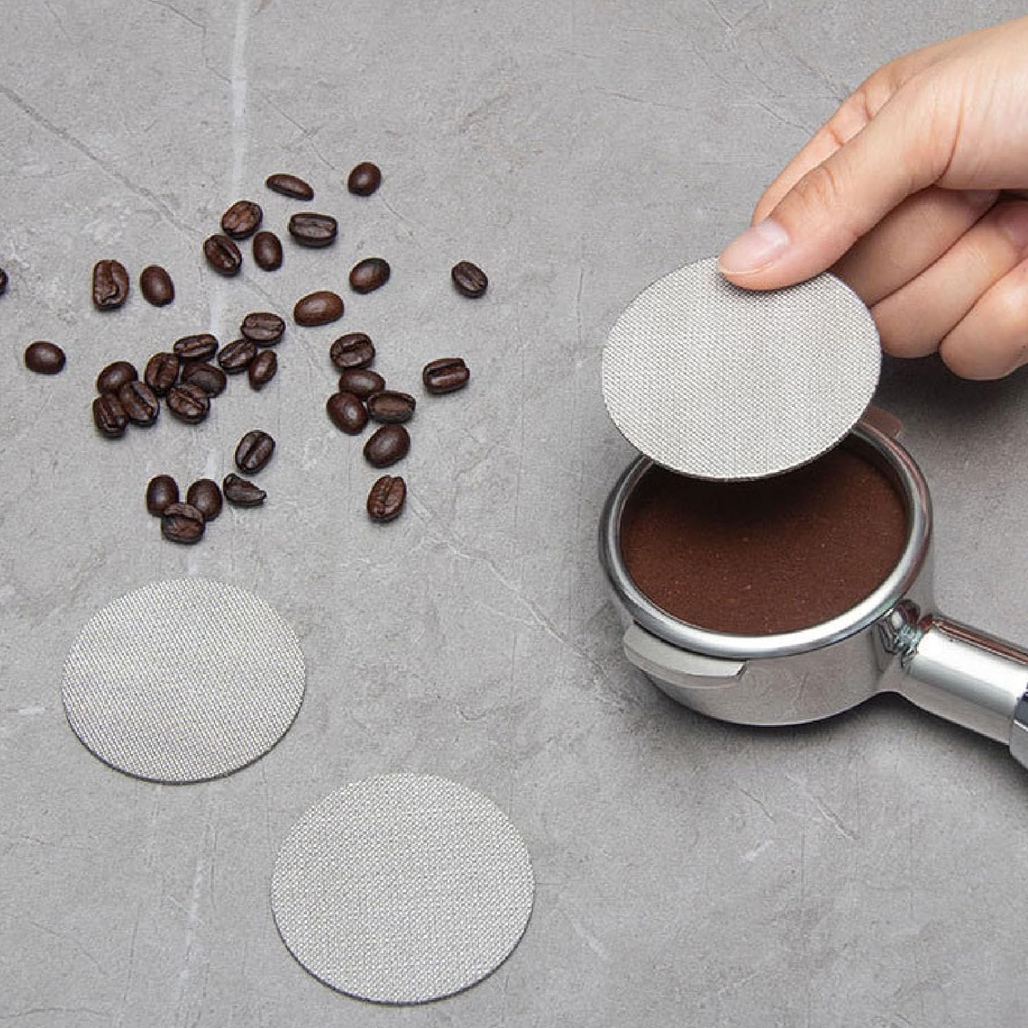 Beiyin Handle Powder Bowl Water Separator, Secondary Water Divider, Coffee Machine Brewing Filter, Coffee Filter Mesh, 58mm 2