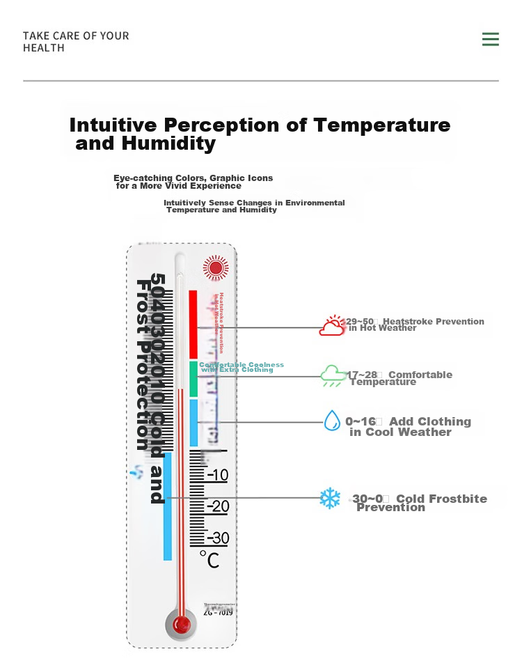 CHIGO Thermometer Indoor Home Temperature And Humidity Meter High Precision Battery-Free Greenhouse Thermometer Room Temperature Meter ZG-7019 12