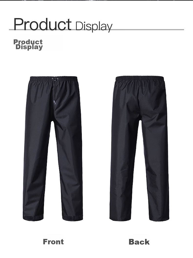 BWNK Waterproof Rain Pants for Men, Half-Body Heavy-Duty Breathable Wear-Resistant Adult Raincoat, Black One Size Fits All, 1 Piece 6