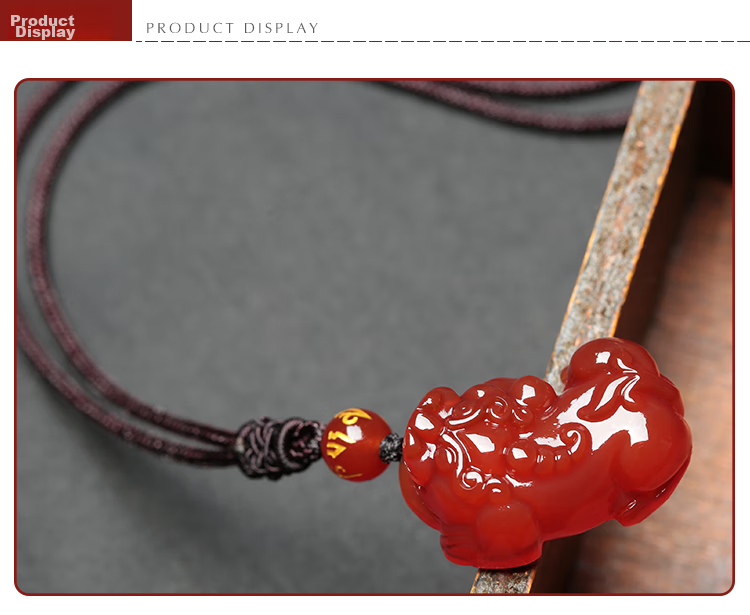 Cilingge Red Agate Pixiu Pendant, Puichu Pu Jewelry Pendant Necklace, Zodiac Year Gift, Amulet for Men And Wome 8