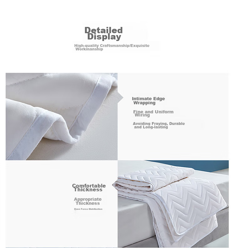 LUOLAI Home Textiles Soybean Mattress Pad, Antibacterial And Anti-Mite Fitted Sheet, Machine Washable Thin Pad, 150*200cm, White 12