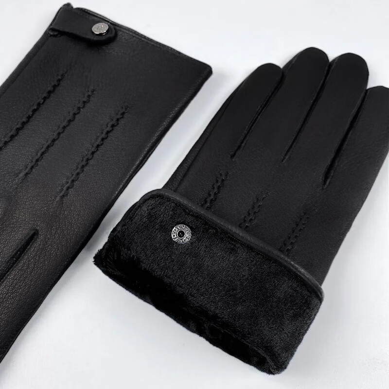 RED DRAGONFLY Lambskin Gloves for Men, Winter Warm Fleece-Lined Gloves, Cold-Resistant Motorcycle Riding Gloves, Valentine's Day Gift Genuine Leather Gloves