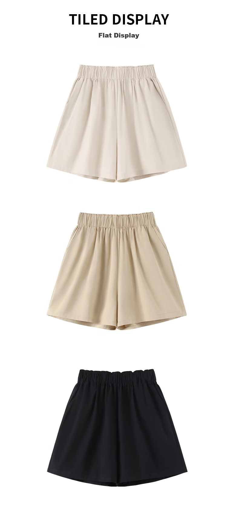 Baleno 100% Pure Cotton Shorts for Women, New Summer 2025 Style, High-Waisted Loose Wide-Leg Pants, Versatile Three-Quarter Length Shorts for Outdoor Activities And Travel 15