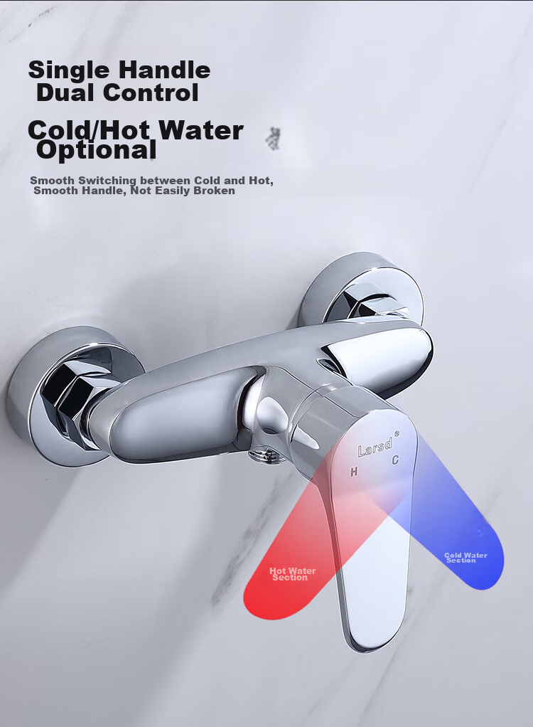 Larsd Shower Mixing Valve, Shower Faucet, Mixer Valve, Copper Body, Bathroom Hot And Cold Shower Switch, LD5203 5