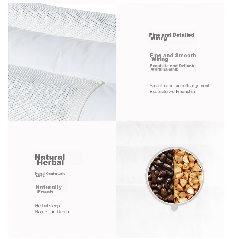LUOLAI Home Textiles Pillow, Cervical Pillow, 100% Cotton Cassia Seed Buckwheat Flower Herbal Neck Support High Pillow, 46*72 15