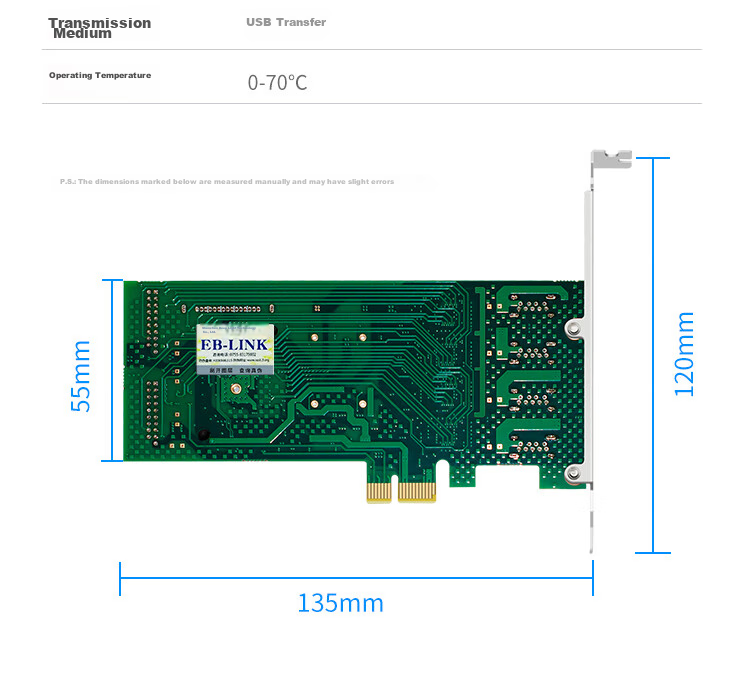 EB-LINK PCIE X4 to 6-Port USB3.0 Expansion Card, Independent Six-Channel Computer Posterior USB Acquisition Adapter Card, HUB Concentrator Card, Industrial Camera Fiber Optic Channel Card 8