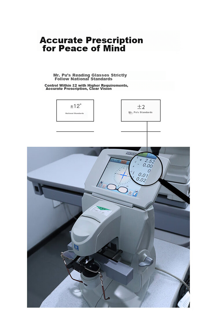 Mr. PuTian Reading Glasses for Men And Women, Imported High-Definition Anti-Blue Light Presbyopic Glasses, Memory Titanium 76035, 150 Degrees, for Ages 50-54 11