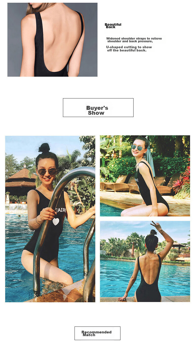 BALNEAIRE [Gike Linyi's Same Style] Little Red Heart Series One-Piece Swimsuit for Women, Slimming Back Design, Hot Spring Beach Wear, XL 60551 8