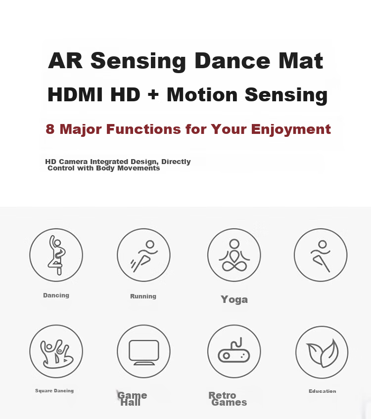 [Children's Birthday Gift] HongTai Double Wireless Dance Mat, Home TV Motion Sensor Camera, Running Mat 1