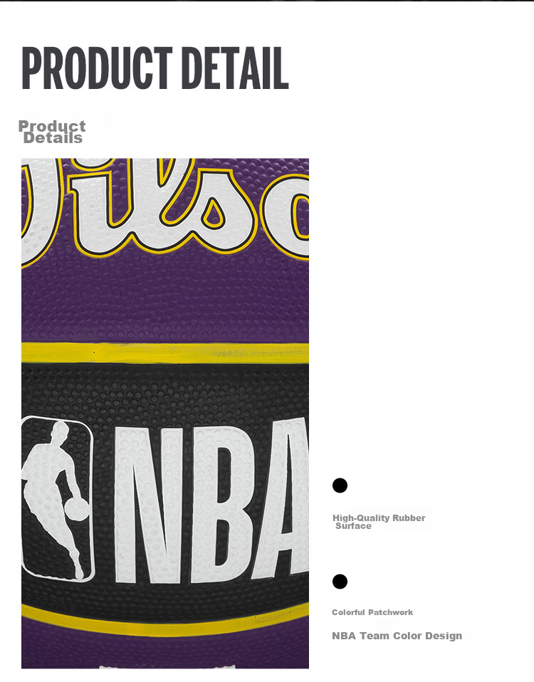 Wilson NBA Team Rubber Graffiti Series, Lakers Youth Adult Outdoor Size 7 Basketball 5