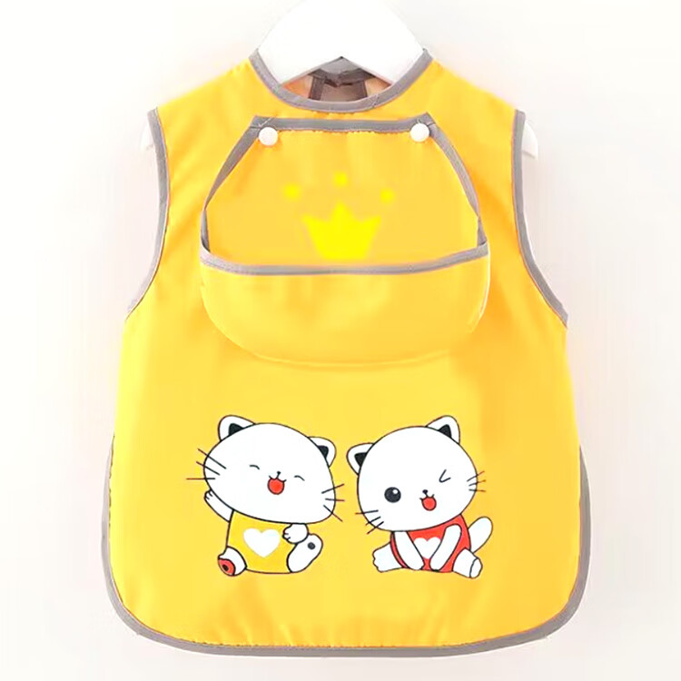 9I9 Baby Eating Bib, Summer Sleeveless Bib Cover, Waterproof And Stain-Resistant Infant Feeding Smock, 2-Piece Set A16 5