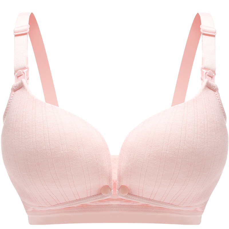 Tongyan Nursing Bra, Spring And Summer Maternity Brassiere, Double-Opening Clasp, Wireless, Push-Up, Pregnancy Feeding Bra, Skin Pink Color, Size 85B