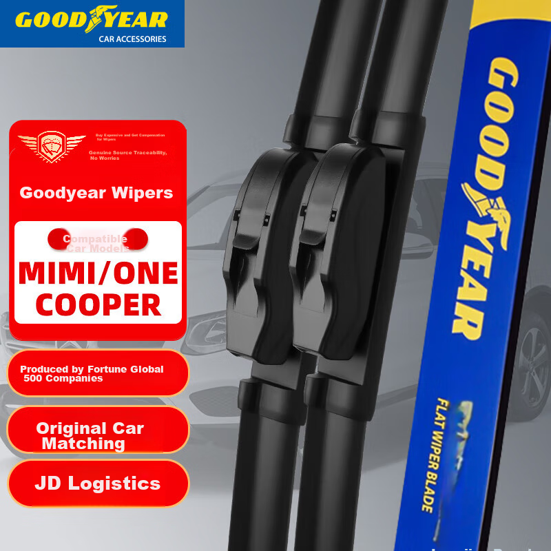 Goodyear BMW MINI/ONE/COOPER Windshield Wiper Blades for 2014-2023 Models, Mini Front Wiper Blades 19/18 Inches, 1 Pair