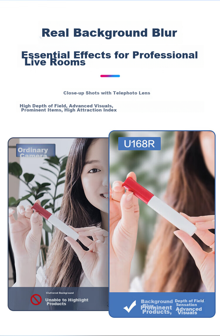 HIKVISION Live Streaming Camera, 4K Ultra HD Camera with 8x Zoom, Vertical Screen, Network Entertainment, Anchor Douyin Beauty Live Streaming And E-Commerce Equipment U168R 8