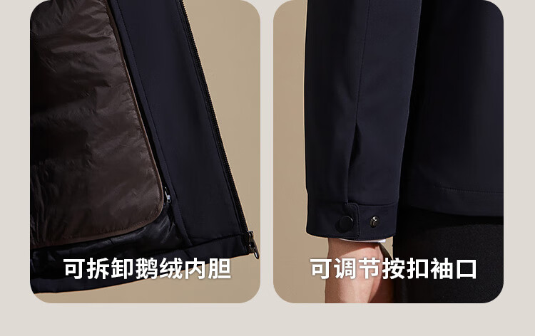 Antonio Detachable Goose Down Liner Basic Versatile Lapel Autumn Winter New Men's Business Executive Warm Down Jacket 1