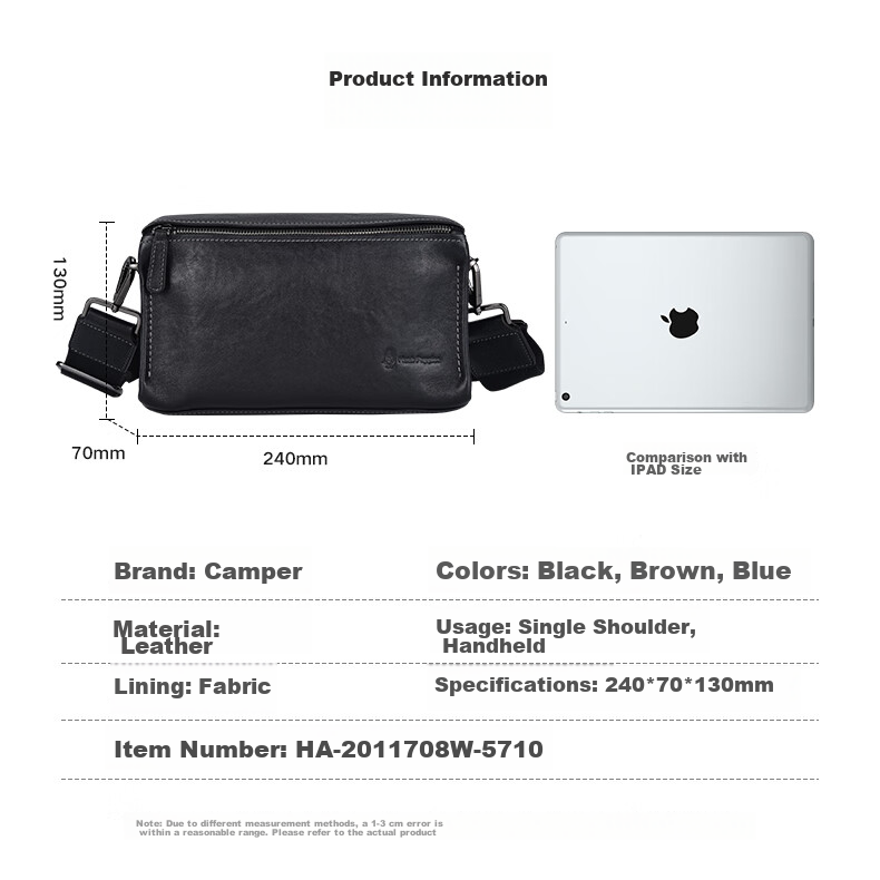 Hush Puppies Narrow Strap Crossbody Shoulder Bag First Layer Cowhide Men's Large Capacity Vintage Messenger Bag Casual Simple Birthday Gift 11