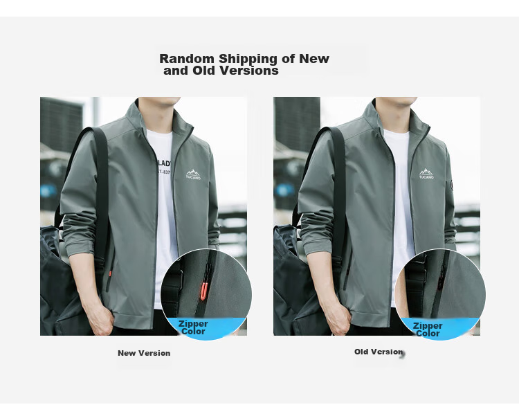 TUCANO Men's Jacket, Spring And Autumn Business Casual Windbreaker, Loose-Fitting Trendy Stand-Collar Coat for Men, Black, 2XL 7