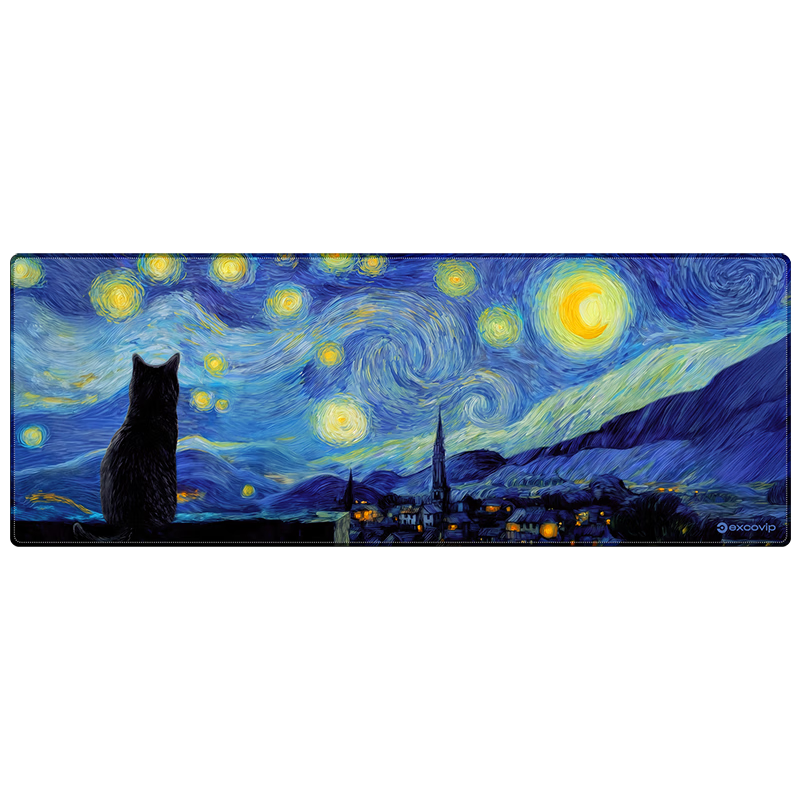 EXCO Fanmiao Starry Sky Extra Large Mouse Pad Gaming Desk Mat Keyboard Pad E-sports FPS Computer Mat Thickened Long E-sports Office Desk Mat 0573