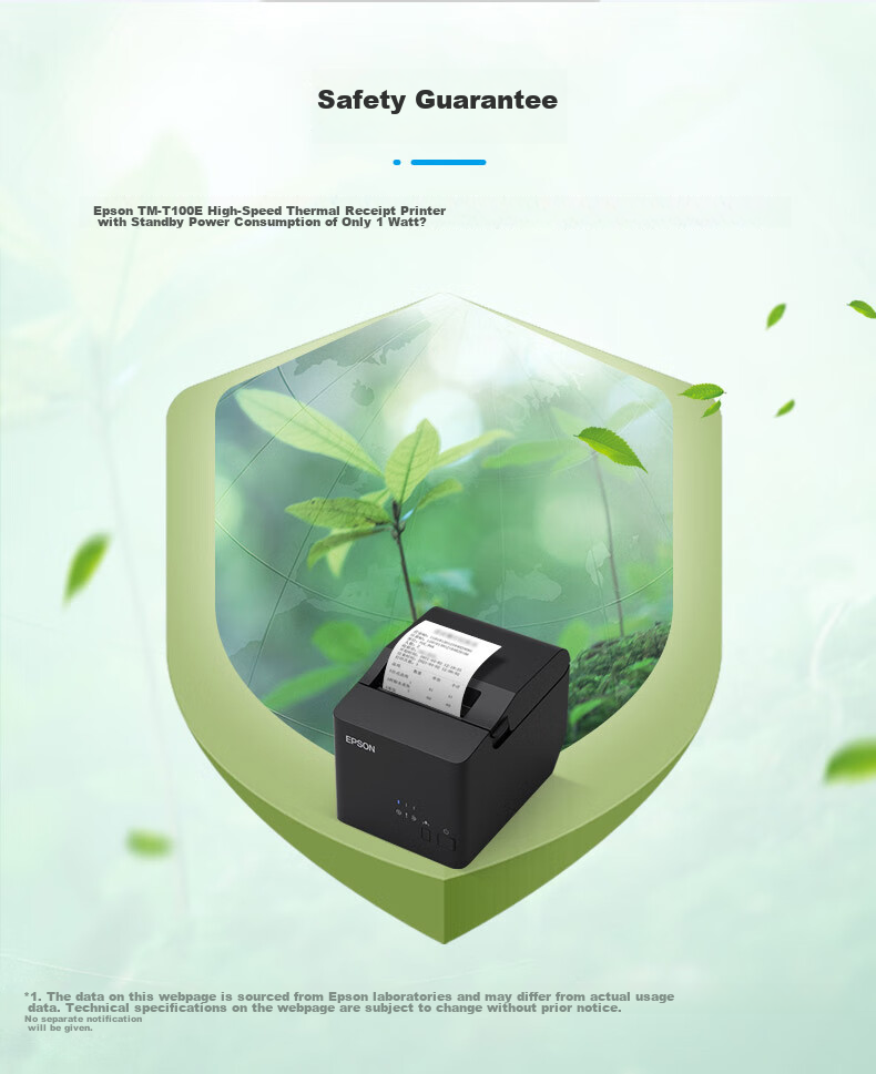 EPSON Thermal Receipt Printer 80mm for Hotels, Takeout, Kitchen Receipts, Barcode And QR Code Printer TM-T100E USB/RS Interface 10