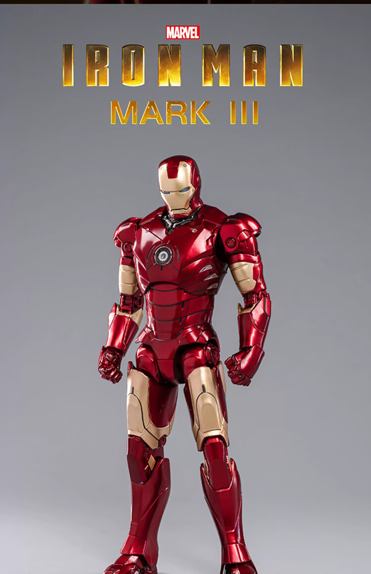 Marvel Iron Man MK3 Action Figure, 10th Anniversary Edition, Collectible Articulated Model Display Piece 4
