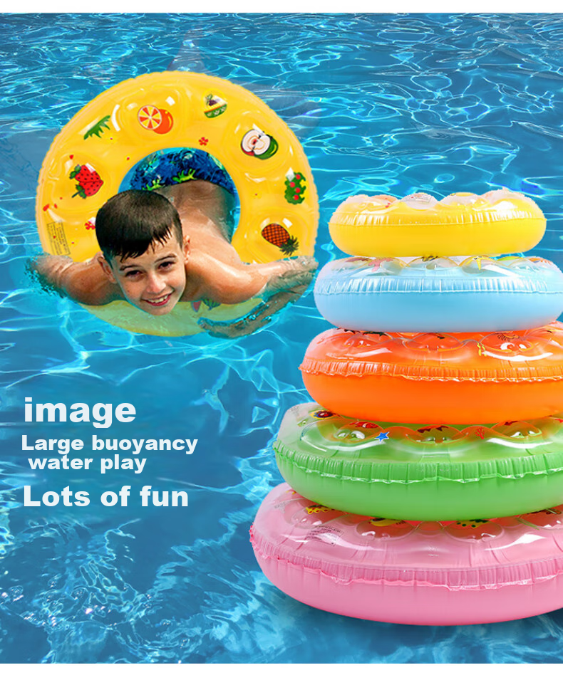 ASORAIN Thickened Double Air Chamber Crystal Swimming Ring, Inflatable Life Buoy for Adults And Children, Surfing And Water Play, Size 60 for Ages 5-8 8