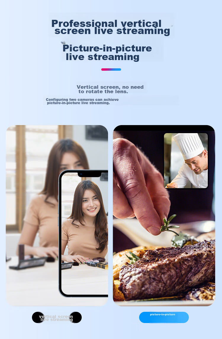 HIKVISION Live Streaming Camera, 4K Ultra HD Camera with 8x Zoom, Vertical Screen, Network Entertainment, Anchor Douyin Beauty Live Streaming And E-Commerce Equipment U168R 7