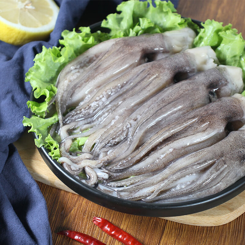 初鲜鲜冻鱿鱼头鱿鱼须 400g 5-7只 铁板鱿鱼烧烤火锅食材 软足送礼