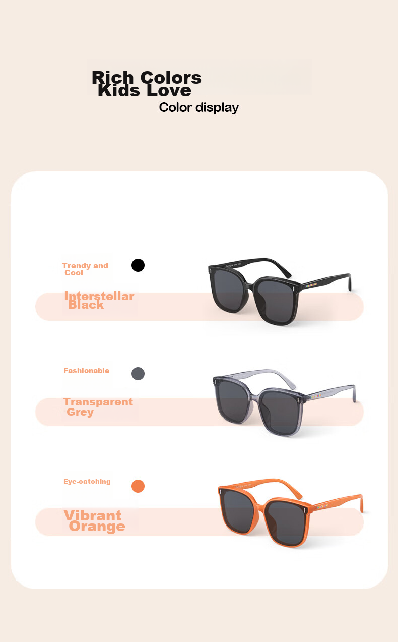 PARZIN Children's Sunglasses, Fashionable TR Square Frame Glasses for Boys And Girls, Outdoor Sun Protection Sunglasses for Ages 8-12 PZ21039 11