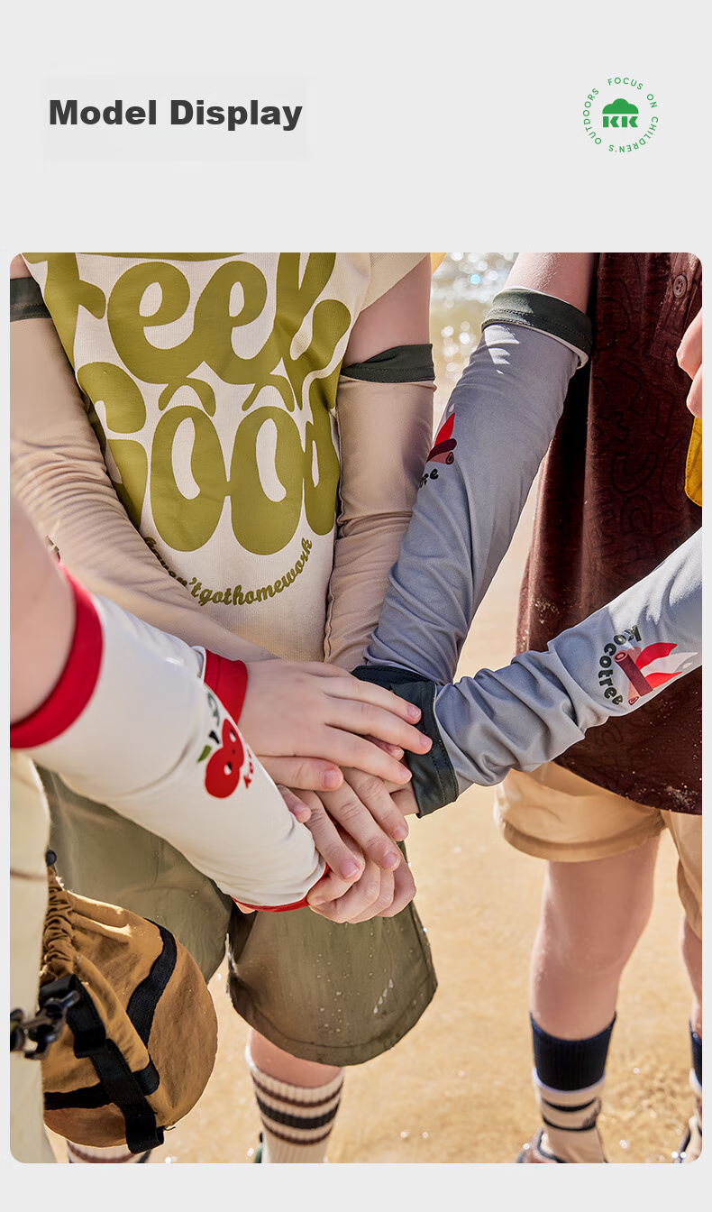 Kocotree Children's Sun Protection Arm Sleeves, UV-Resistant, Cooling Ice Silk Arm Guards, Outdoor Wear for Boys And Girls 24