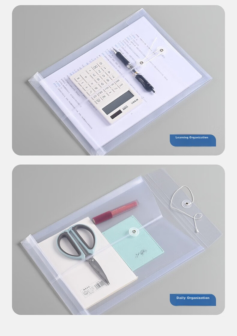 Taidang 10 Transparent File Folders, 3cm Plastic A4 Size, Waterproof Document Bags, PP Office File Storage, Thickened Version TA02155 10