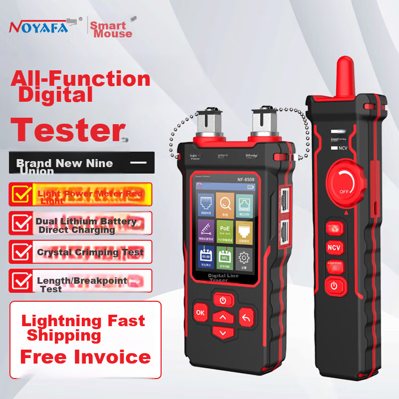 Jingmingshu NF-8508 Kit Cable Tracker with Red Light, Power Fiber Optic Tester, Network Cable Length, Breakpoint, Short Circuit Port