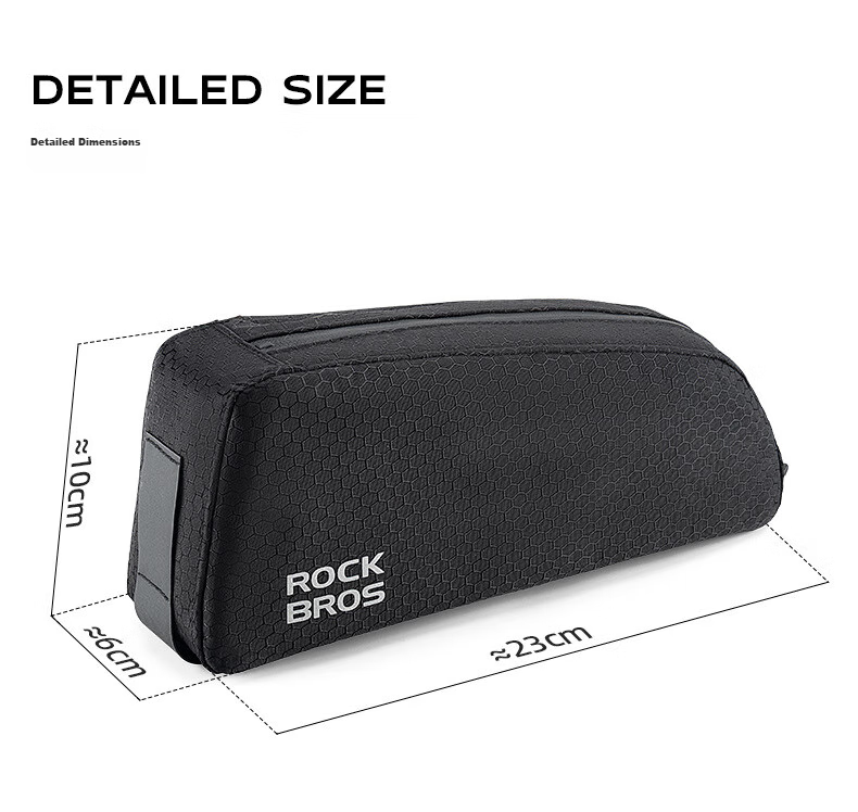 ROCKBROS Bicycle Handlebar Bag, Narrow Edge Bag for Road Bikes And Mountain Bikes, Front Bag for Cycling Equipment, Black 10