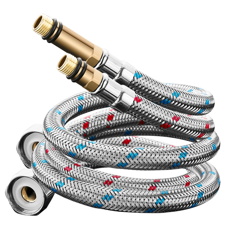 Muvi Faucet Hot and Cold Water Inlet Hose for Washbasin Kitchen Faucet with Tapered Connector 304RGD 60cm