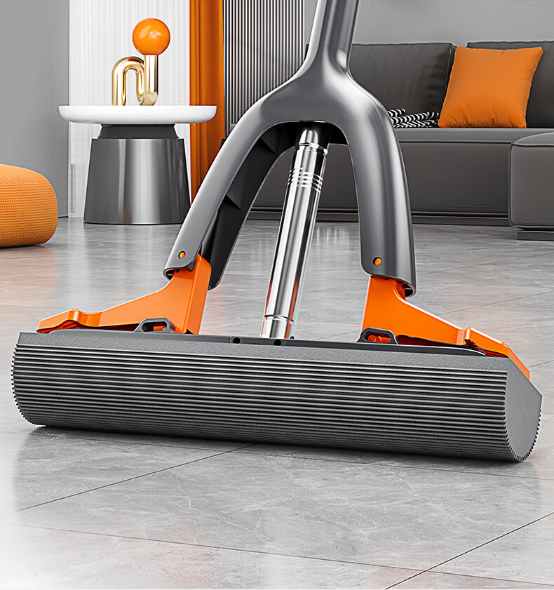 Jiabangshou Sponge Mop, 28cm, 2 Heads, Household All-In No-Hand Cleaning, 2026 Floor Cleaning Wonder, Mop Cloth, Absorbent Rubber Cotto 2