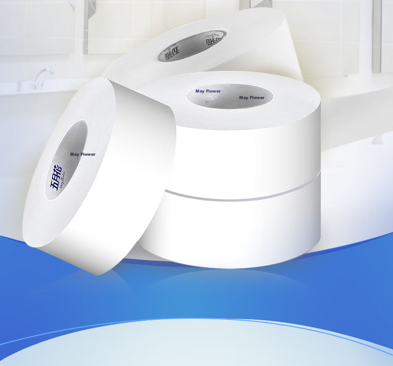 May Flower Large Roll Toilet Paper, 3-Ply, 188 Meters * 12 Rolls, Single Roll 750g, Business Use Paper, Bathroom Toilet Paper, Whole Box Packaging 2