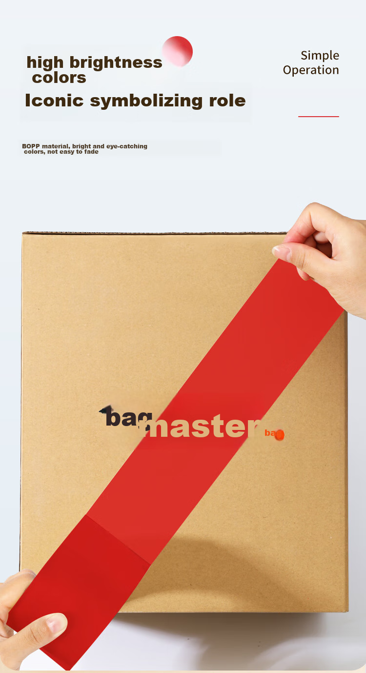 Master Package Red Tape 48mm*50m*3 Rolls Express Packaging Tape Color-Coded Sorting Tape OPP Colored Packing Tape 4
