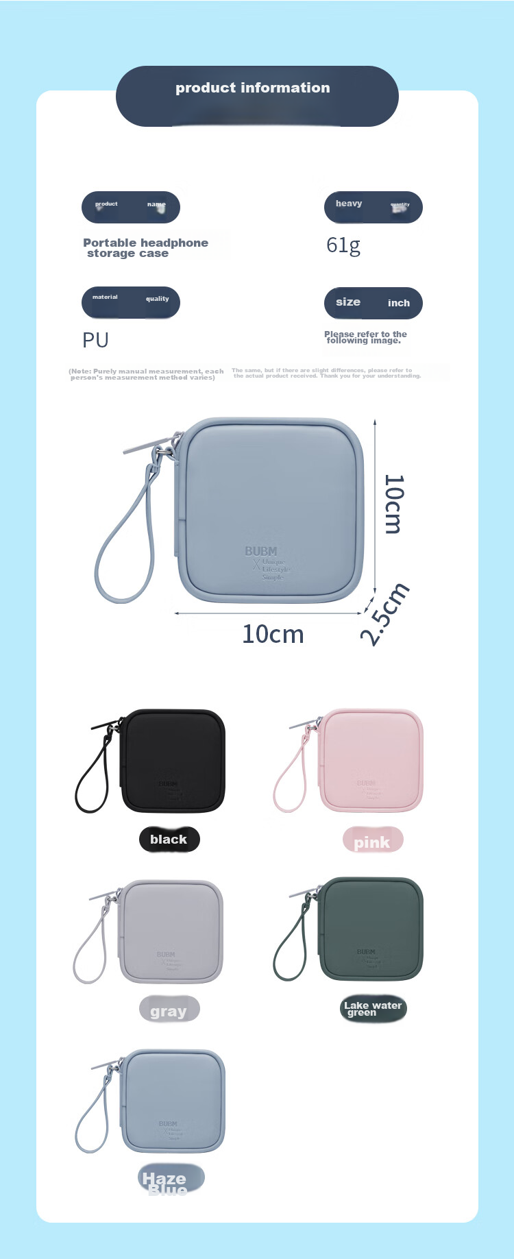 Biyoumei Earphone Storage Pouch, Cable Organizer, USB Flash Drive Case, Charger Accessory Storage Bag 9