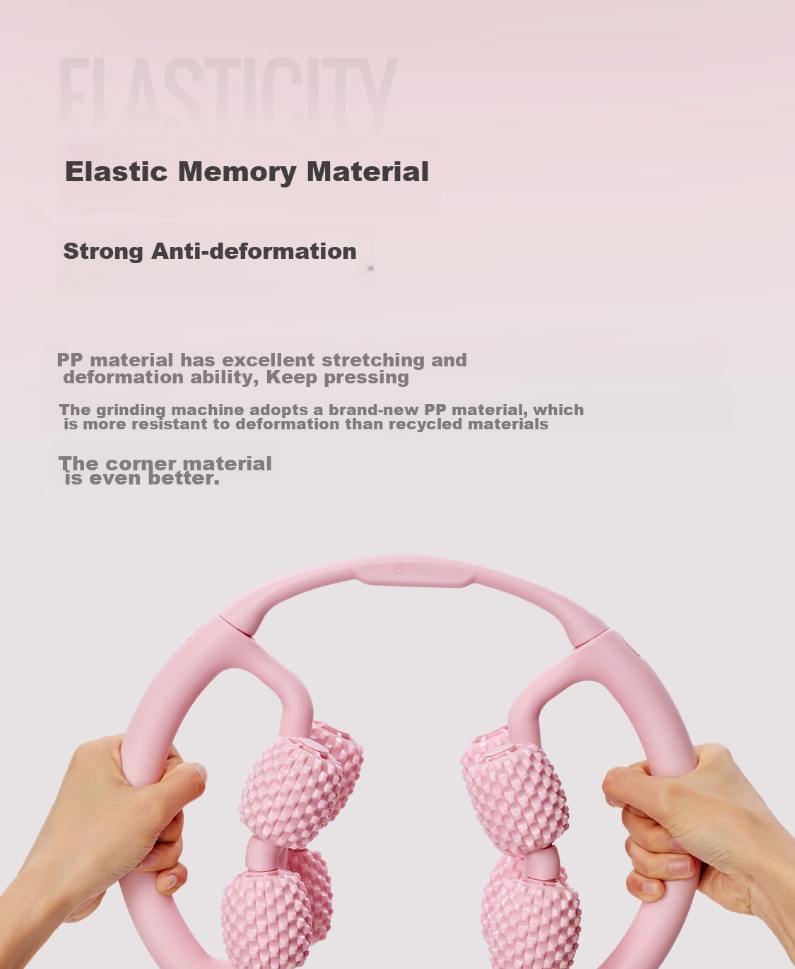 Keep 8 Detachable Circular Massage Roller for Thighs And Calf, Leg Slimming Device, Muscle Relaxation Foam Roller, Cherry Blossom Pink 26