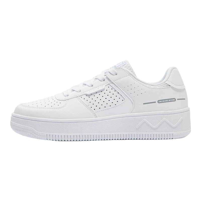 361° Women's Sports Shoes, Autumn Breathable Retro Thick-Soled Heightening Wear-Resistant White Sneakers Casual Skateboard Shoes 682426611-1