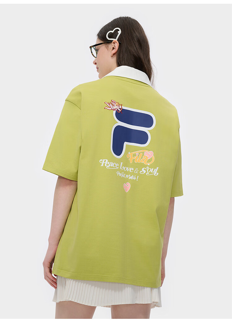 FILA FUSION Official Trendy Brand Zhang Hao Couple Knit Short Sleeve Breathable Cool Casual T-Shirt 20