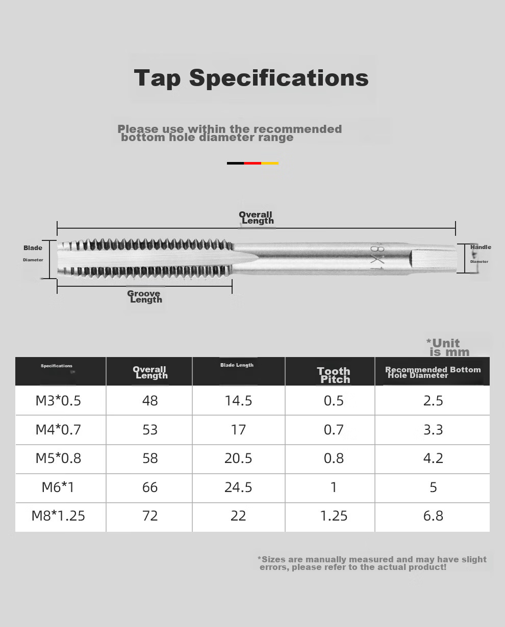 MASTERPROOF T-Slot Tap And Die Set, Manual Taps And Dies for Thread Repair, M3~M8 8