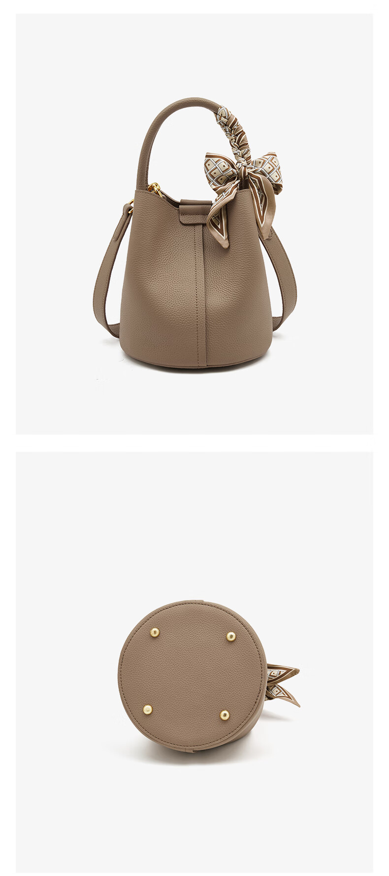 FOXER Genuine Cowhide Women's Large Capacity Bucket Bag Handbag Shoulder Crossbody Bag Christmas Gift for Girlfriend 7