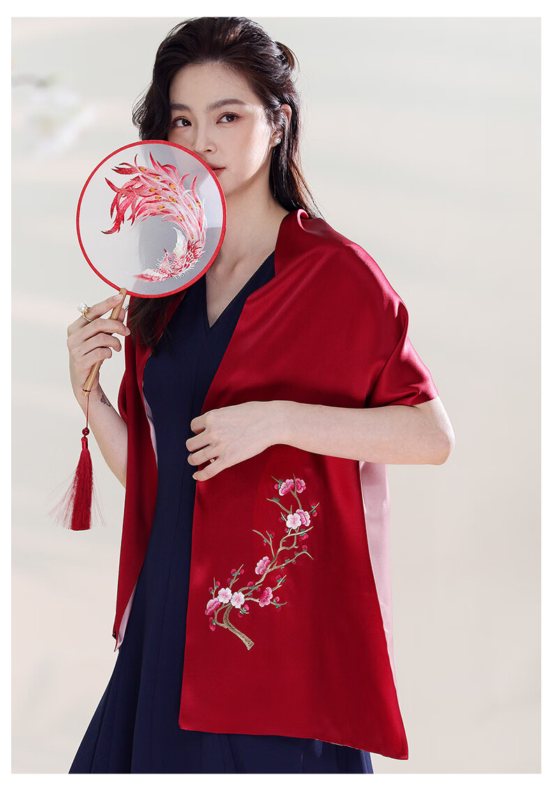 Hangsifu Suzhou Silk Scarf, Mulberry Silk Shawl, Autumn And Winter Neck Protection Wrap, Birthday Gift for Wife, Mother, And Wome 13