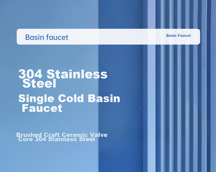 MEJUE Basin Faucet, Bathroom Sink Washbasin Vanity Heightened Faucet, Stainless Steel Single Cold Water Tap Z-016481 1