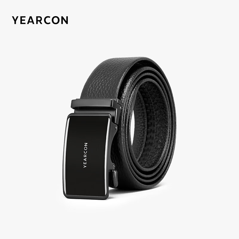 Yierkang, Gift for Boyfriend Or Father, Cowhide Automatic Buckle Belt, Trendy Business Style, for Young Men, Men's Leather Belt, Black